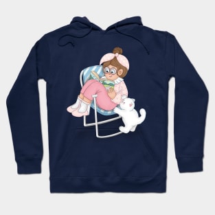 A Cute Little Girl Reading A Book Hoodie